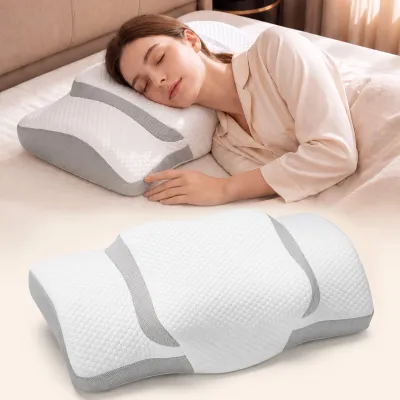 Produktbild von Nackenstützkissen Nackenkissen, Orthopädisches Memory Foam Nackenstützkissen, 2 Höhen