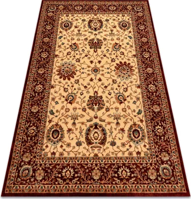 Produktbild von Wollteppich KASHQAI 4303 106 Blumen, Rahmen beige / rotwein beige 120x170 cm