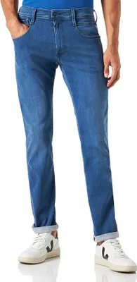 Produktbild von Replay Anbass 34L Herren Hyperflex Recycelt Schlank Denim Blau – Blau