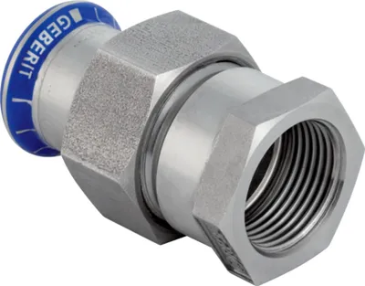 Produktbild von Geberit GE Mapress ES, Uebergangsverschraubung mit UeWM, Edelstahl, d28mm x Rp1, 1 Stk.