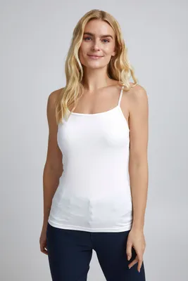 Immagine prodotto di fransa FRKrask Top da donna a maniche corte, top basic a spaghettine, scollo dritto, senza maniche, elasticizzato, vestibilità regolare