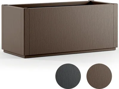 Image de CASARIA® Jardinière Ethica Anthracite 80x36x36cm 80L résistante fond d'écoulement Bac à fleurs Pot de fleurs Jardin Balcon