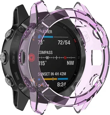 Produktbild von Strap-it® Garmin Fenix ​​6s TPU-Hülle (Transparent Lila)