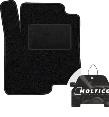 Produktbild von moto-MOLTICO Fahrer Fußmatte Auto Velours Fahrerseite Autoteppiche Schwarz Fahrermatte 1-teilig passend für Smart Forfour 2004-2006