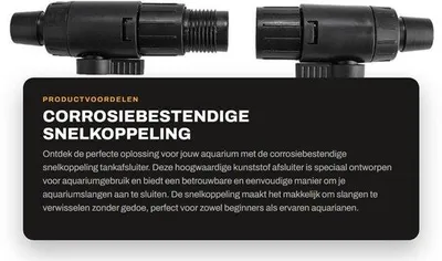 Obrázek produktu pro Rychlospojka – Odolná proti korozi – Uzávěr nádrže – Uzávěr hadice pro akvária – Plast – 16 mm – Rychlospojkový ventil – Uzávěr hadice