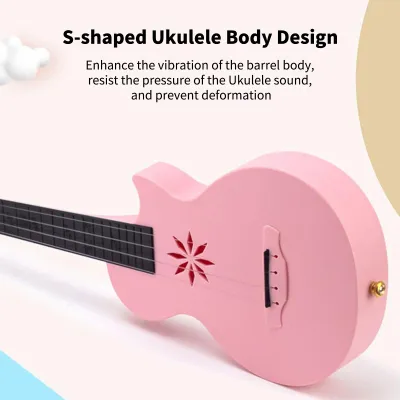 Obrázek produktu pro Přenosné 25palcové ukulele se 4 strunami z uhlíkových vláken a pouzdrem pro začátečníky, dospělé, teenagery, profesionální strunný nástroj