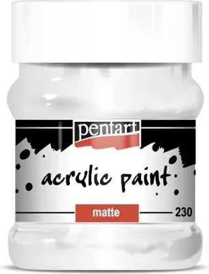 Produktbild von PENTART Acrylfarbe, matt, titanweiß, Decoupage Basteln 230 ml