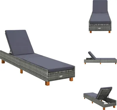 Obrázok produktu pre vidaXL Lehátko s vankúšom z polyratanu sivé - Lehátka