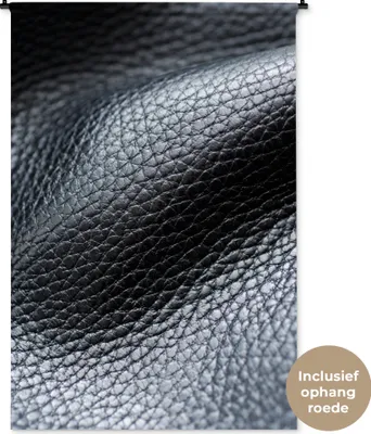 Produktbild von MuchoWow® Wandteppich Wandbehang Leder - Textur - Schwarz - Hell 120x180 cm Tapisserie Dekoration Wandtuch - Schlafzimmer - Dekorationen für das Haus