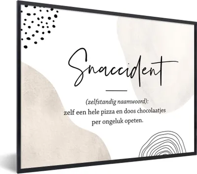 Produktbild von MuchoWow® Gerahmtes Poster Zitate - Snaccident definition - Sprichwörter - Wörterbuch 80x60 cm - Poster mit Schwarzem Bilderrahmen Wandposter Rahmen Foto Bilder - Schwarzem - Mit Gestell
