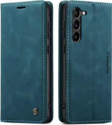 Produktbild von Galaxy S23 Hülle, Retro Kunstledertasche mit Standfunktion Schutzhülle für Samsung Galaxy S23 Blau