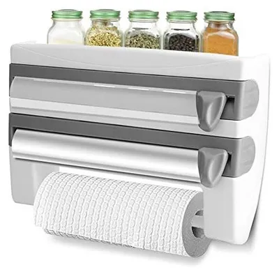 Küchenrollenhalter Wandmontage 39x10x24 cm grau ABS