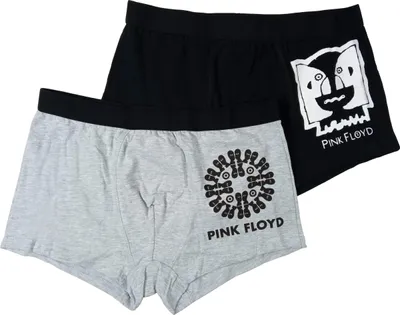Produktbild von Pink Floyd Boxershorts Unterhose Herren Unterwäsche Schwarz Grau (2er Pack), Größe:M