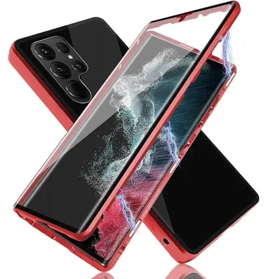 Produktbild von Für Samsung Galaxy S24 Ultra Handy Tasche 360 Magnet Glas Bumper Metall Hülle Etuis Case Cover