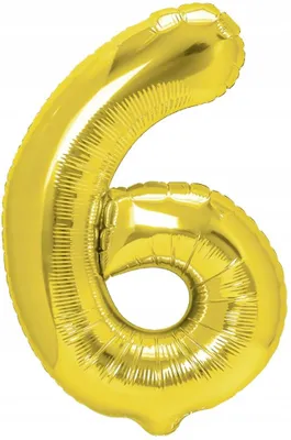 Image de Ballon doré « 6 » - 40 cm Décoration de fête