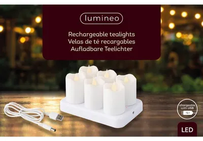 Produktbild von LUMINEO Kerze LED Plastik indoor 486717 6St weiß