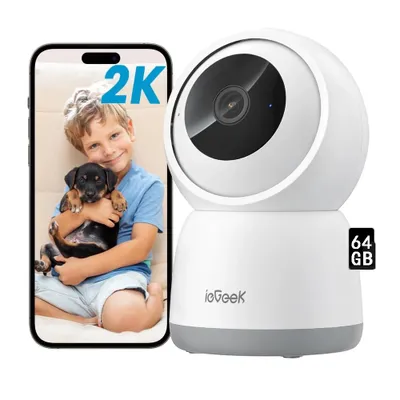 Produktbild von Überwachungskamera Innen ,2,4/5GHz WLAN, Personenerkennung, Zwei-Wege-Audio, 15M Nachtsicht, PIR Bewegungserkennung, Auto Tracking, Alexa, 64GB
