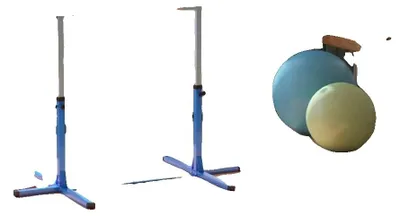 Imagen del producto de Barra de gimnasia, con 13 niveles de altura ajustables, estructura de acero resistente, color azul