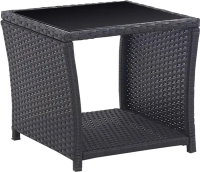 Obrázek produktu pro vidaXL 3dílná bistro souprava s polštáři Poly Rattan Black