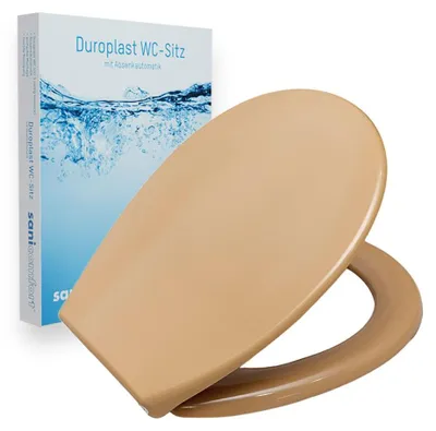 Produktbild von sanicomfort WC-Sitz, Duroplast, mit Absenkautomatik, Toilettensitz passend für alle handelsüblichen WC-Becken (bahamabeige)
