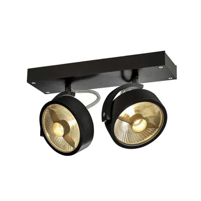 Produktbild von SLV KALU, Wand- und Deckenleuchte, QPAR111, zweiflammig, schwarz, max. 75W