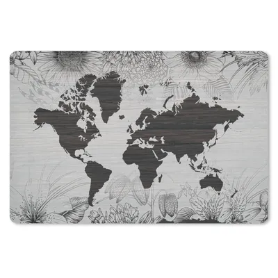 Produktbild von MuchoWow® Mauspad Mousepad Weltkarte - Pflanzen - Blumen 27x18 cm - Mousepads - Maus Mat - Pad - Mausunterlage - Büroartikel - Desk Matten