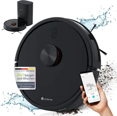 Produktbild von Juskys Saugroboter EcoTrek M300 - Absaugstation, Wischfunktion, Laser LDS-Navigation, App-Steuerung