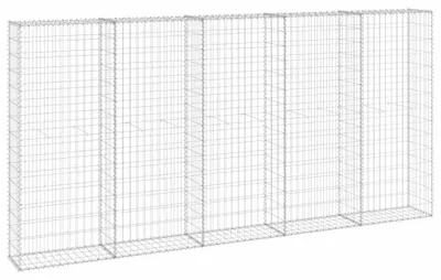 Produktbild von vidaXL Gabionenwand mit Abdeckung Verzinkter Stahl 300x30x150 cm