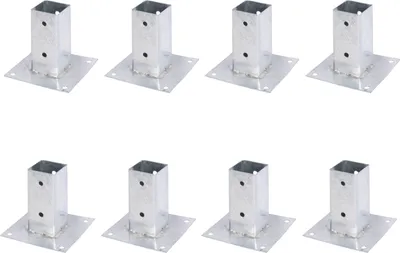 Immagine prodotto di Alberts, manicotto a vite 8 x per pali quadrati in legno, 61x61 mm, zincato a caldo, da avvitare