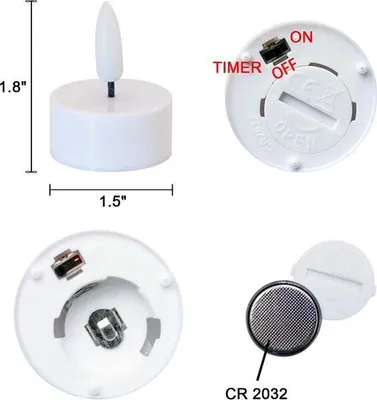 Productafbeelding van 12 stuks batterijgevoede, vlamloze LED-theelichtjes met 6 uur timer - Flikkerende, vlamloze elektrische theelichtjes - 3D lont realistisch LED-theelichtje - Kaarsen voor feestdecoratie - 3,5 x