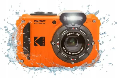 Zdjęcie produktu dla Kodak PIXPRO WPZ2, 16 MP, 4608 x 3456 px, 1/2.3", BSI CMOS, 4x, Czarny, Pomarańczowy