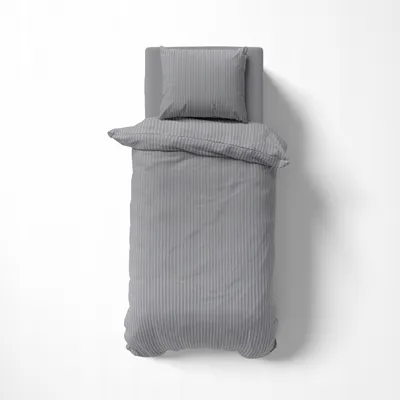 Produktbild von Deco4Home Satin-Bettwäsche | 140x200 cm | Baumwolle | Grau