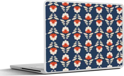 Produktbild von MuchoWow® Laptop Aufkleber Sticker Cover Muster - Abstrakt - Blumen 32.5x23.5 cm - Sticker für Laptop - Selbstklebend