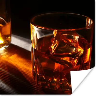 Produktbild von MuchoWow® Poster Gläser - Whiskey - Getränke 50x50 cm - Wohnzimmerdekoration