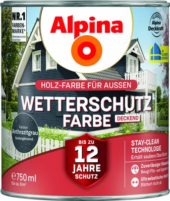 Produktbild von Alpina Wetterschutzfarbe 0,75 L anthrazitgrau