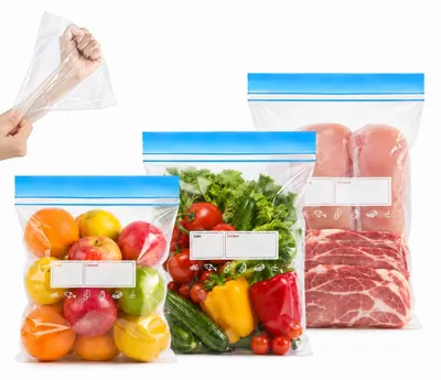 Image de Sacs de congélation avec fermeture éclair - Réutilisables - Pour la conservation des aliments - 70 pièces