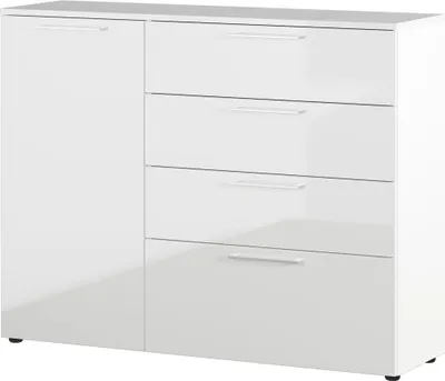Produktbild von Modernes Sideboard SAN MARINO-01 in Hochglanz weiß, B/H/T: ca. 135/107/40 cm