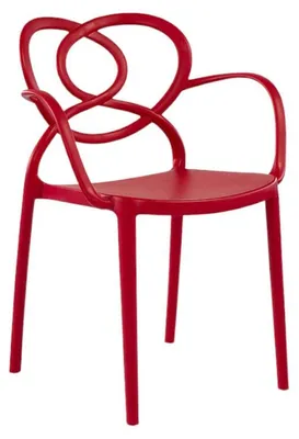 Image de Fauteuil de terrasse en POLYPROPYLENE rouge pour Exterieur