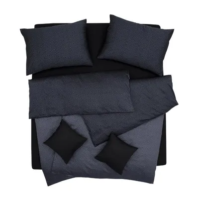 Obrázek produktu pro SCANquilt povlečení SATÉN DESIGN kristal šedá+tmavě šedá 100% dlouhovlákná česaná bavlna 240 x 200/2 x 70 x 90 cm