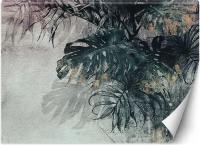 Produktbild von Vlies fototapete Monstera 3D-Blätter Grün-Gold 450x315 cm Feeby Grün inkl. Kleber einfache Montage