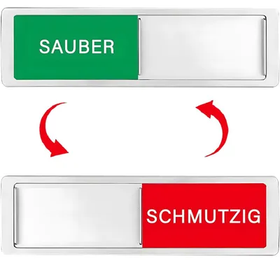 Spülmaschinen-Magnet Schild sauber/schmutzig 17,5x5x0,6 cm