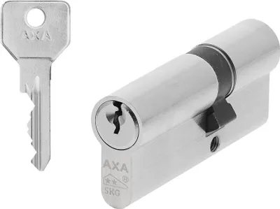 Produktbild von AXA Doppelzylinderschloss – 30/45 mm – Sicherheitszylinder, vernickelt – inkl. 3 Schlüssel