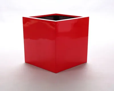 Produktbild von Elegant Einrichten | Pflanzkübel | Fiberglas | quadratisch | 30x30x30cm | hochglanz rot.