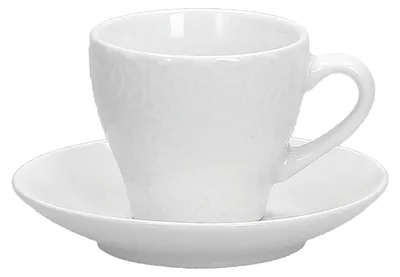 6 Kaffeetassen mit Untertassen, Porzellan, Weiß, 100 ml