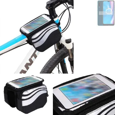 Produktbild von K-S-Trade Rahmentasche Fahrrad-Halterung kompatibel mit Alcatel 3X Plus Rahmenhalterung Fahrrad Handyhalterung Fahrradtasche Handy Smartphone