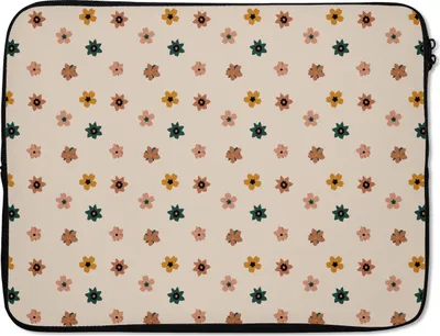Produktbild von MuchoWow® Laptop Hülle 15 Zoll Blumen - Muster - Polka dots Laptoptasche - Laptoptasche - Sleeve - Rundum-Schutz