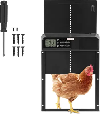 Obrázek produktu pro Yakimz Automatická klapka na kuře s časovačem, napájená bateriemi, černá