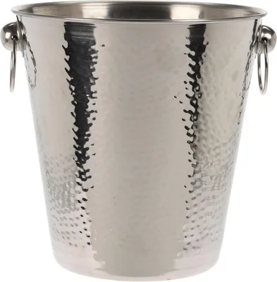 Imagen del producto de Cubitera de acero inoxidable, grande, de doble pared, para enfriar vino y champán, enfriador de botellas, color plateado (diámetro aproximado de 20 cm)