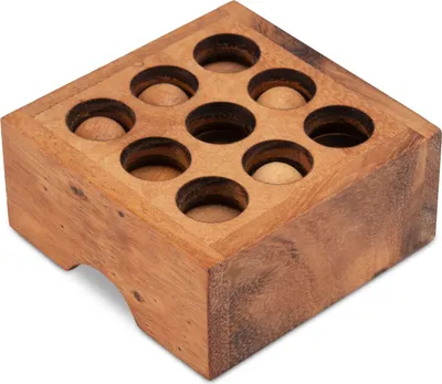 Obrázok produktu pre Golfové puzzle - 3D puzzle - puzzle hra v drevenej krabičke | 6 dielikov, 18 jamiek, 1 cieľ