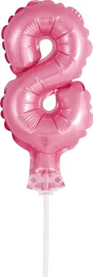 Produktbild von Kuchendeko Mini Folienballon rosa Zahl 8